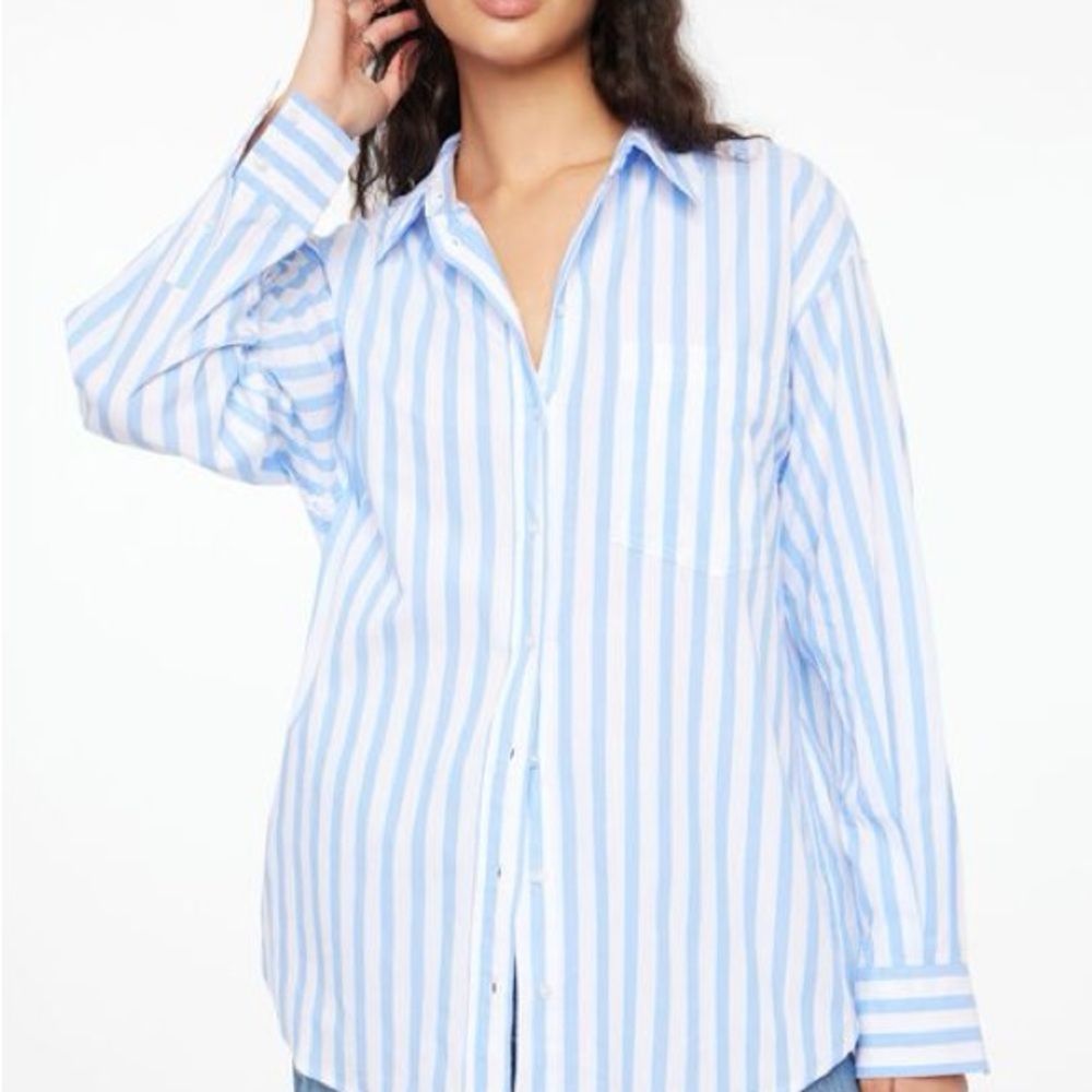 Dynamite Blue and White Striped Shirt